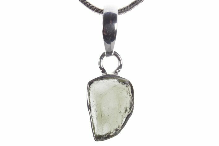 Green Moldavite Tektite Pendant ( g) - Czech Republic #353948